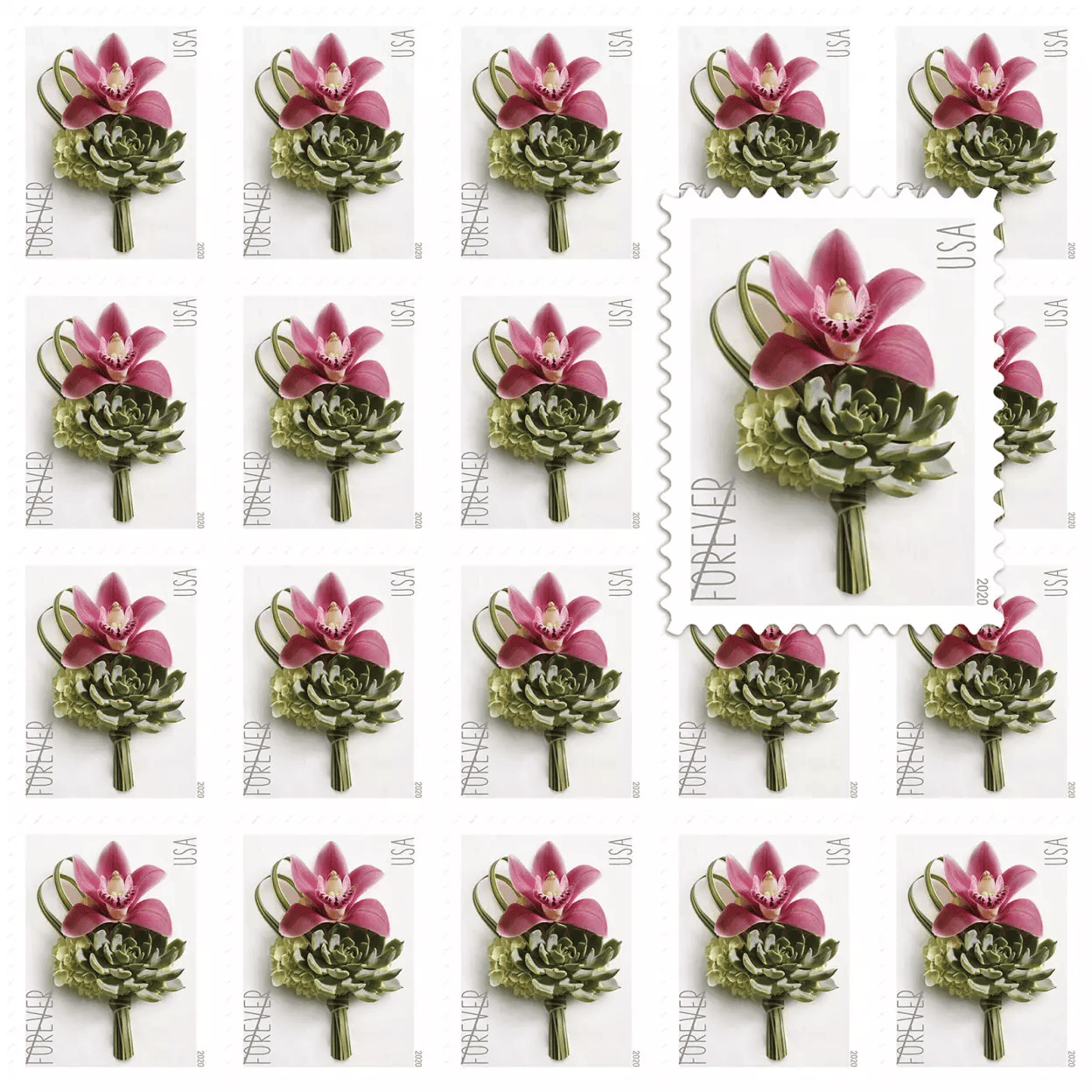 Contemporary Boutonniere Forever Stamps 2020