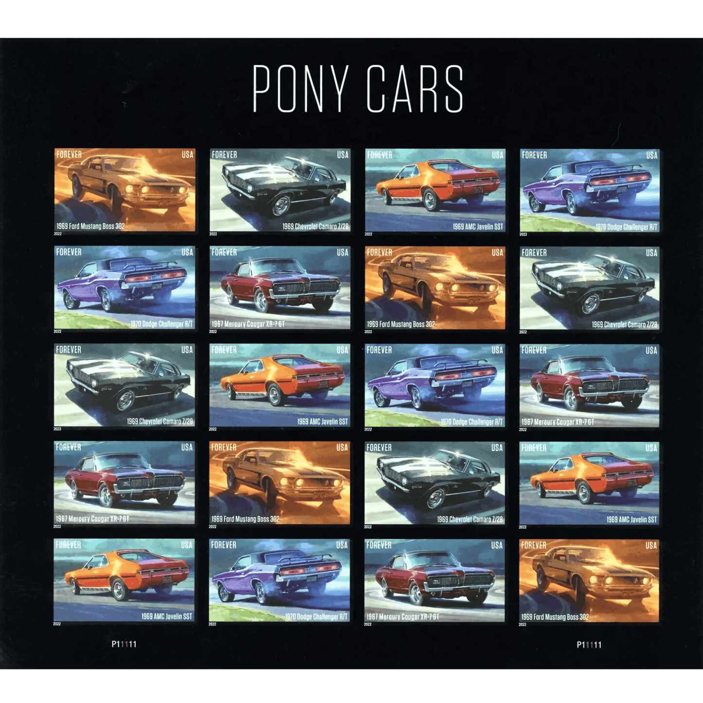 Pony Cars Stamps 2022