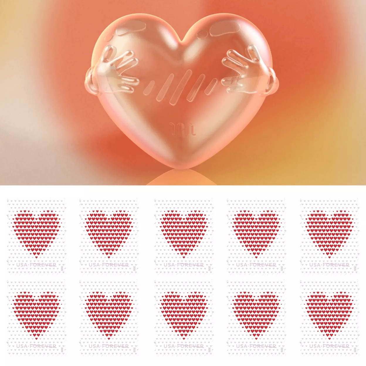 Made of Hearts Forever Stamps 2020