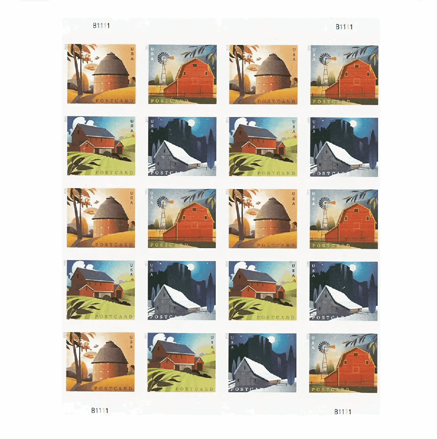 Barns Postcard Stamps 2021