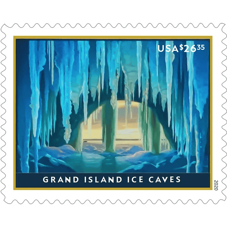 USA 2020 Grand Island Ice Caves EXPRESS Stamp