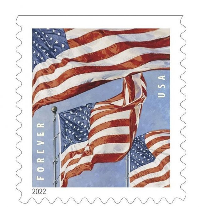 U.S. Flag Stamps 5 Rolls/500 Pcs